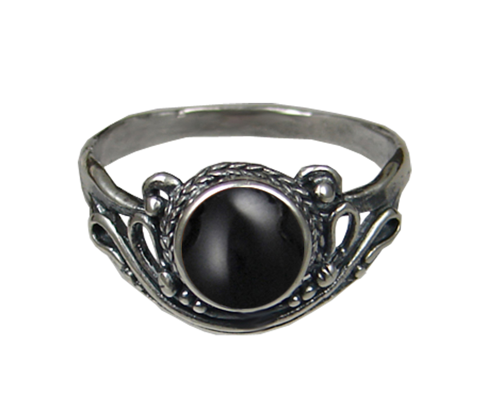 Sterling Silver Ring with Black Onyx Size 8